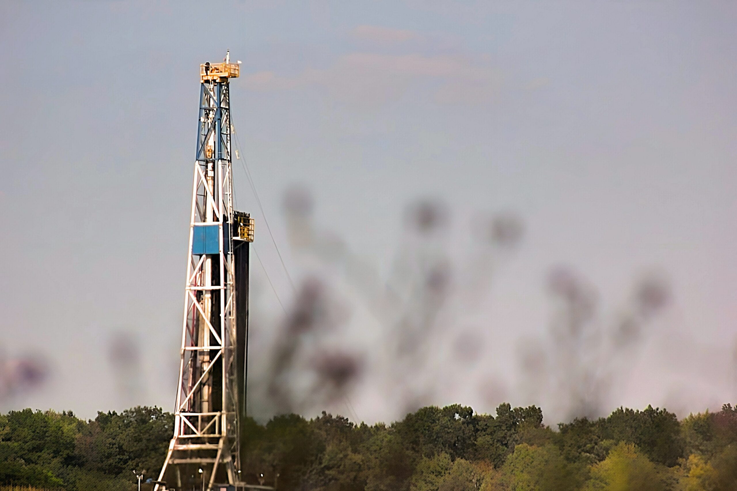 A fracking rig