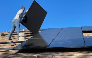 Man installing solar power