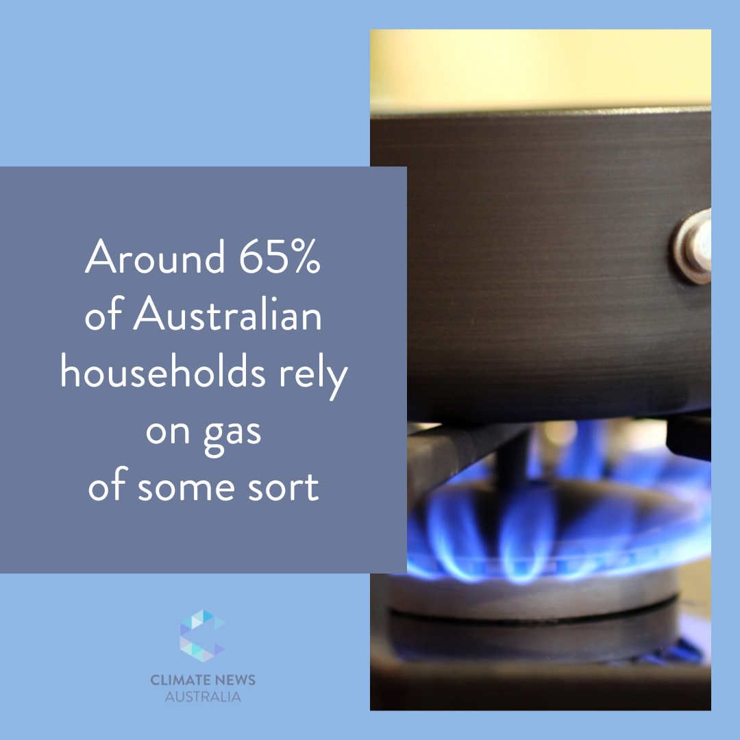 Graphic about how much Austalian households rely on gas