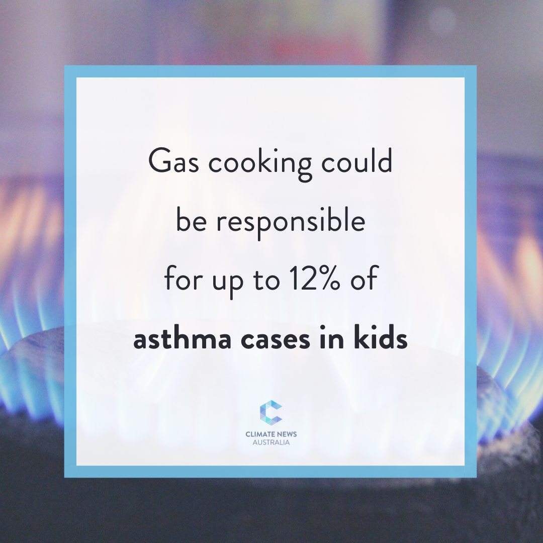 Graphic about the effects of gas cooking on kids