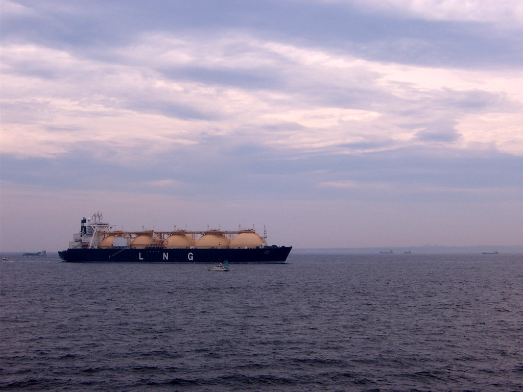 LNG carrier in waters near Tokyo