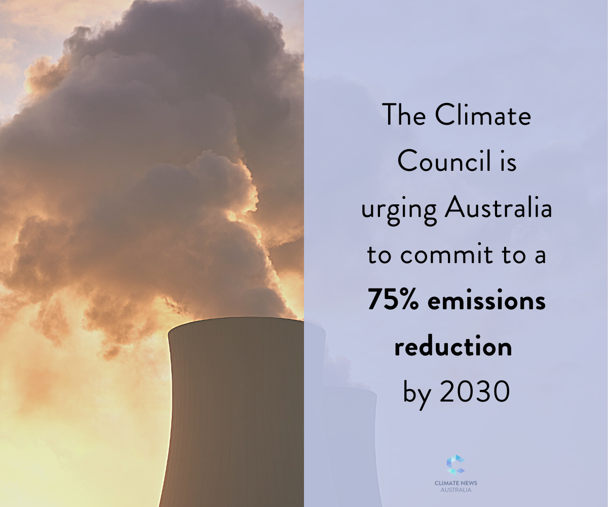 Quote about how Australia should reduce their emissions by 75%