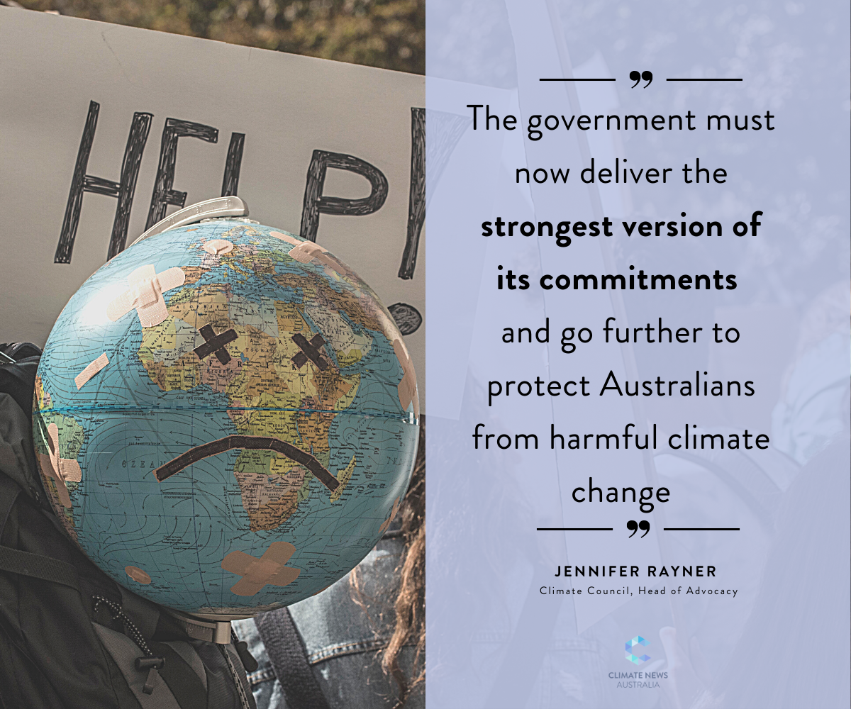 Quote about the Government's commitment to climate change