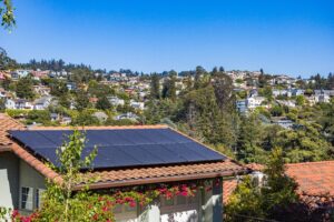 Rooftop solar panels on home