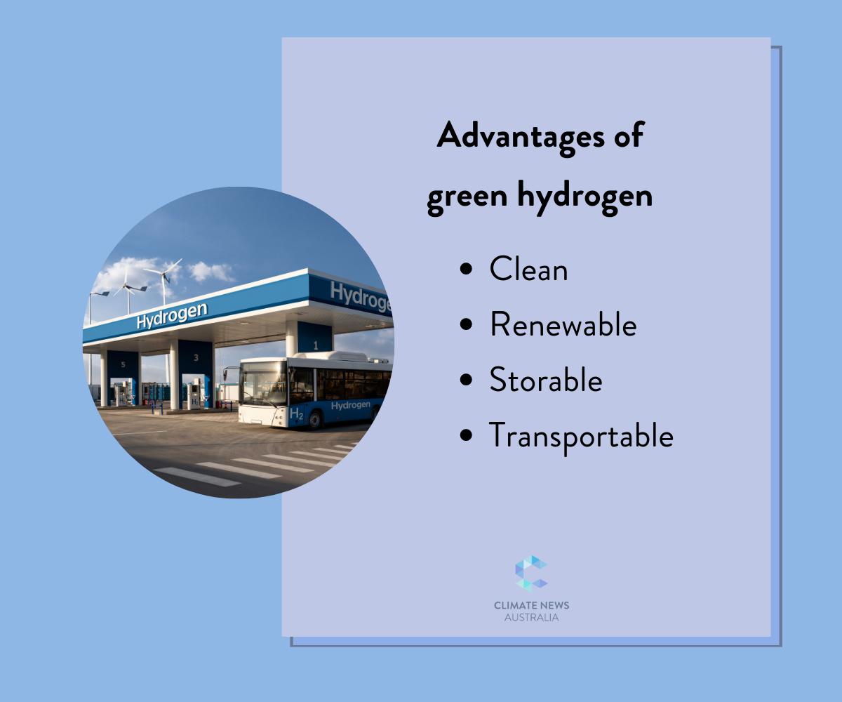 Graphic about advantages of green hydrogen